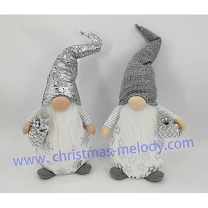 60cm  Grey fairy with feet and lights and big nose