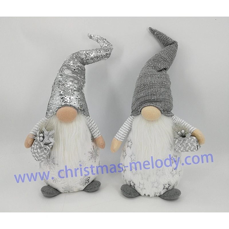 60cm  Grey fairy with feet and lights and big nose