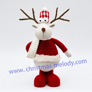 30/35cm  Red and white AB Christmas deer