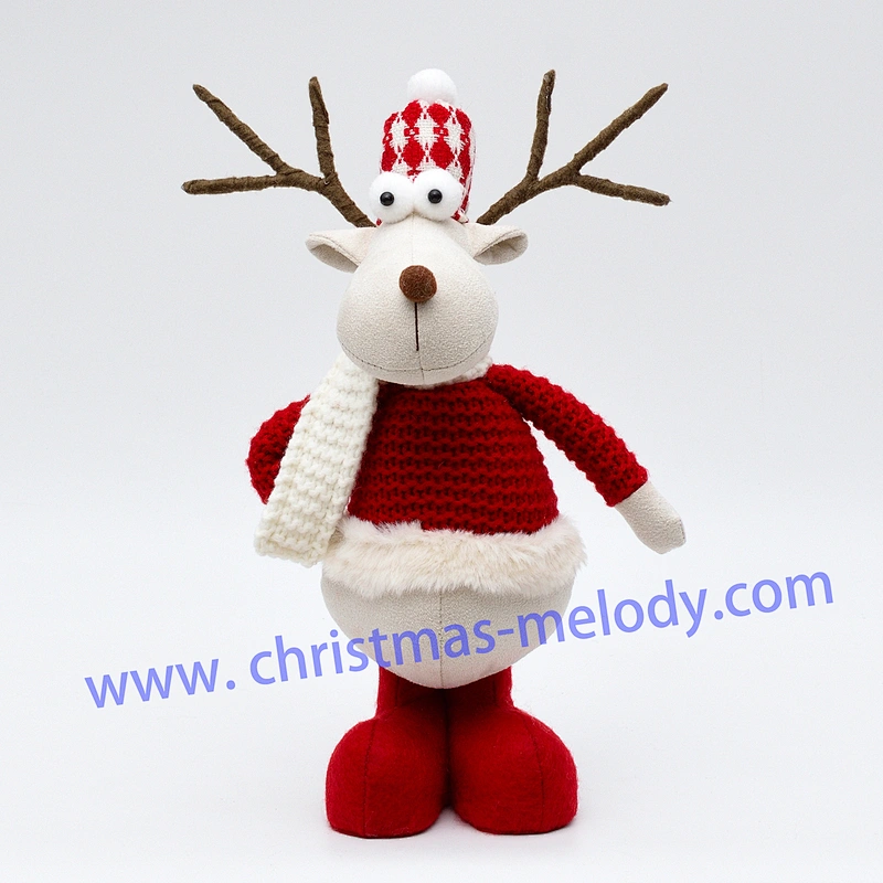 30/35cm  Red and white AB Christmas deer
