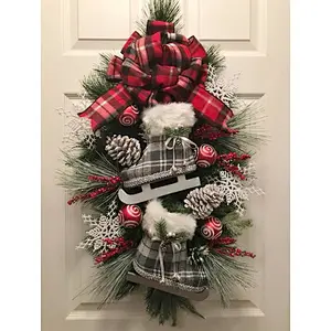 20*20cm Ice skate wreath  ice skate door hanger  ice skate decor