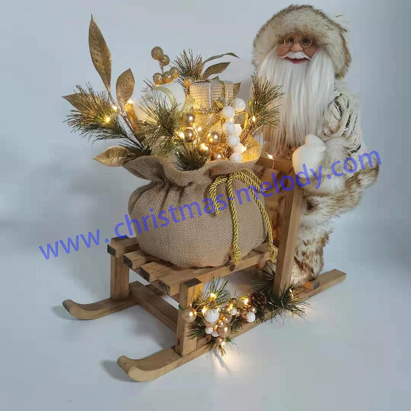 Santa claus with lights and sled