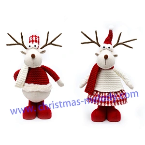 30/35cm  Red and white AB Christmas deer