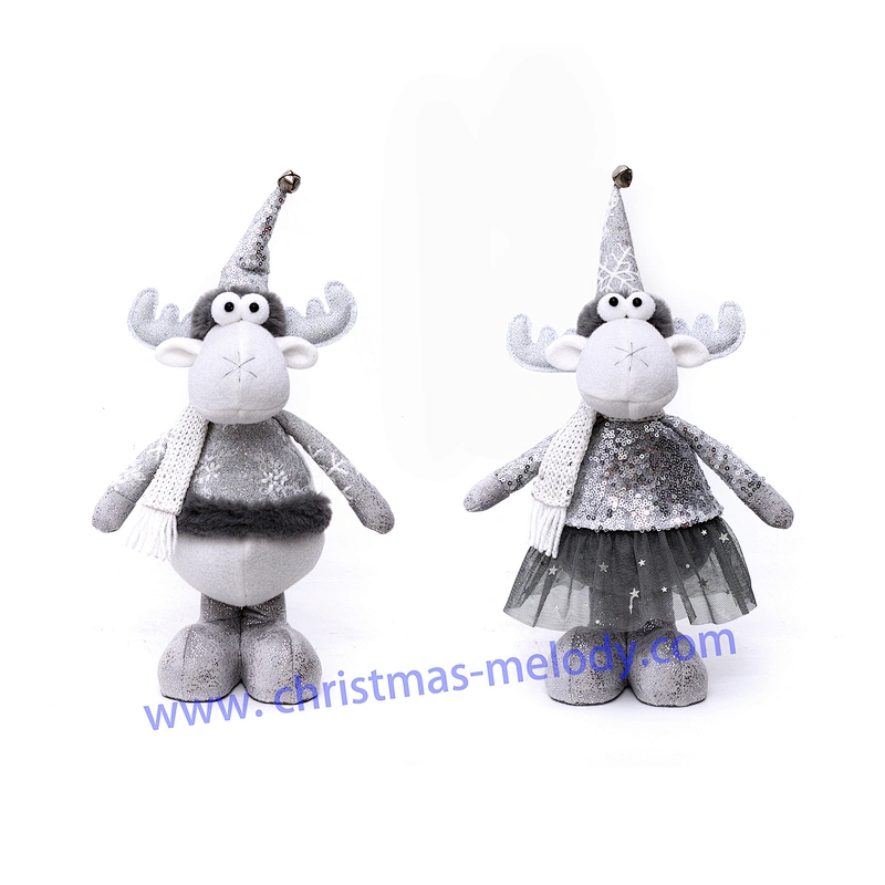 35cm  Grey Christmas deer ab
