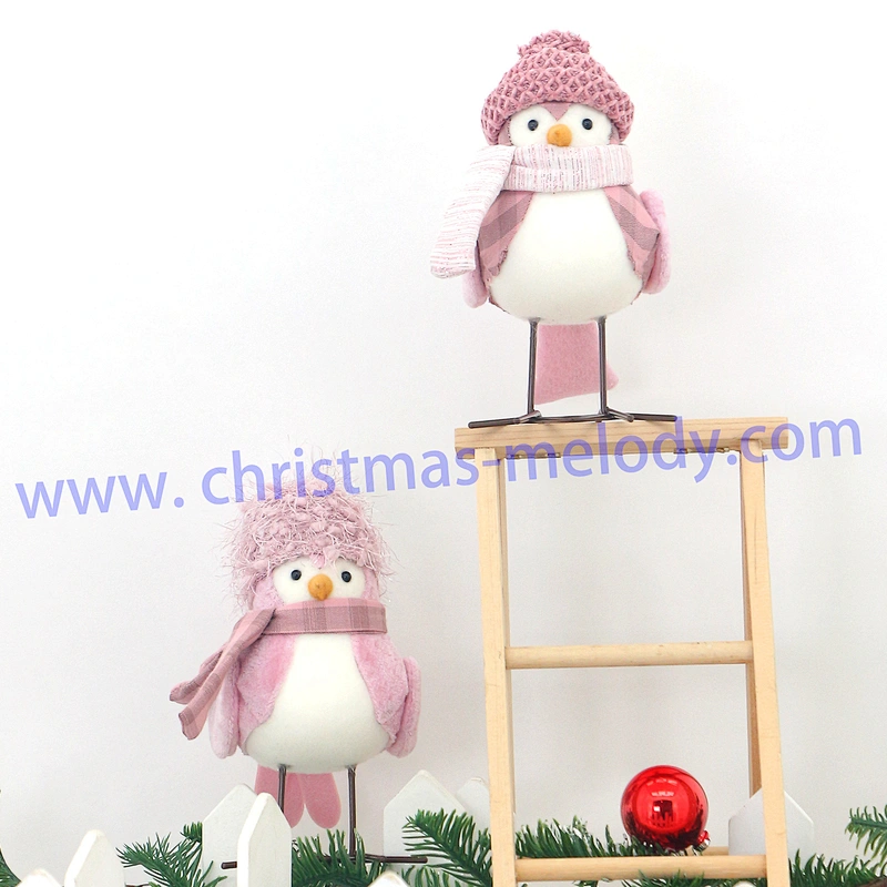 17cm  Purple and pink bird with hat  AB