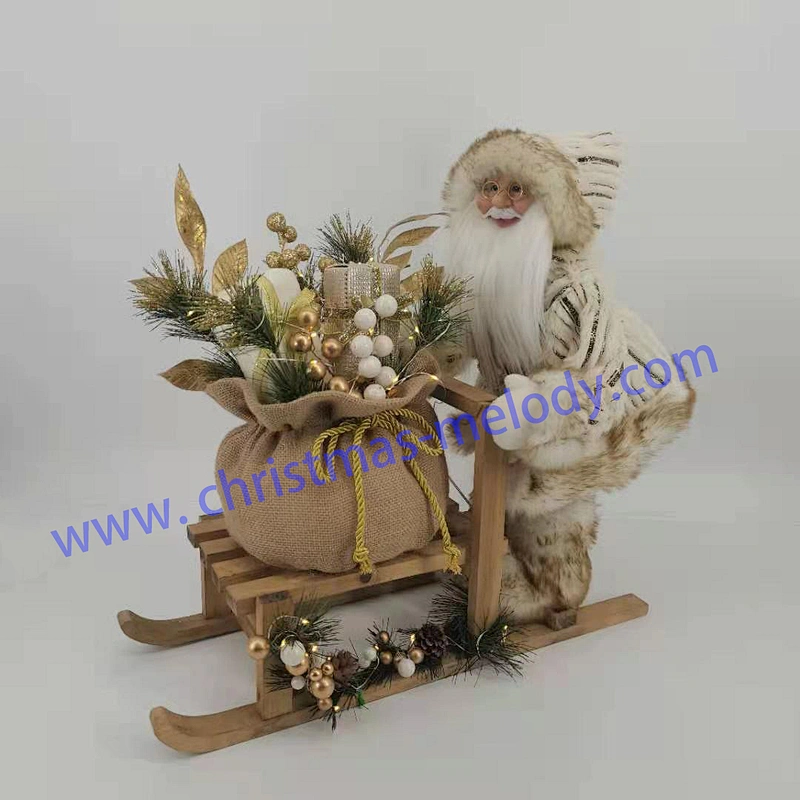 Santa claus with lights and sled