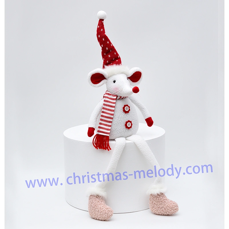 60cm  Red and white sitting soft back mouse AB