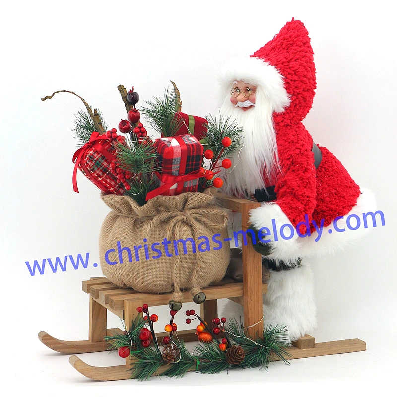 Santa claus with lights and sled