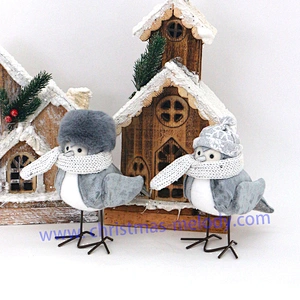 17cm  Grey bird with hat   AB