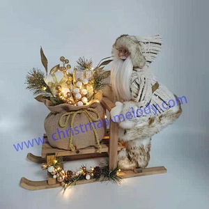 Santa claus with lights and sled