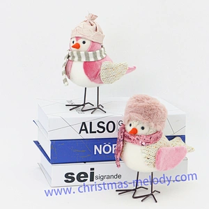 17cm  Pink bird with hat  AB