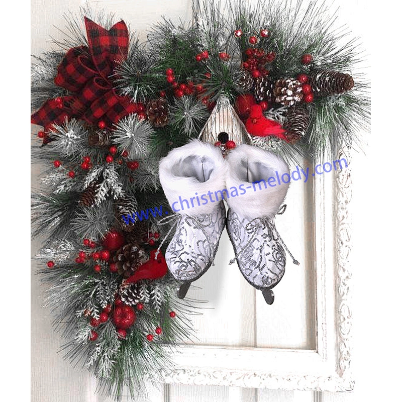20*20cm Ice skate wreath  ice skate door hanger  ice skate decor