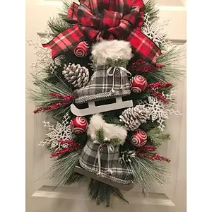 20*20cm Ice skate wreath  ice skate door hanger  ice skate decor