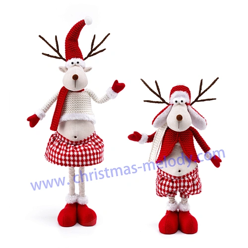 65 CM /55CM Red and white wool retractable deer