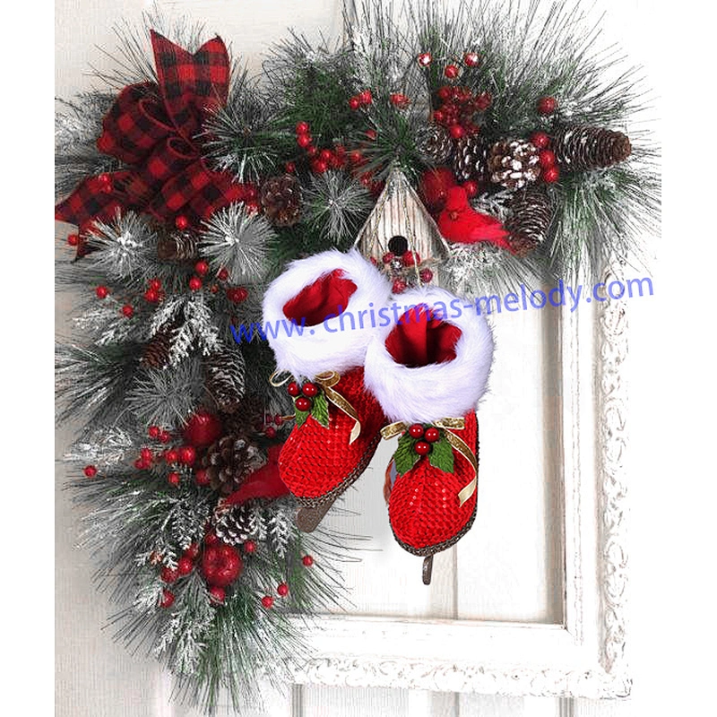 20*20cm Ice skate wreath  ice skate door hanger  ice skate decor