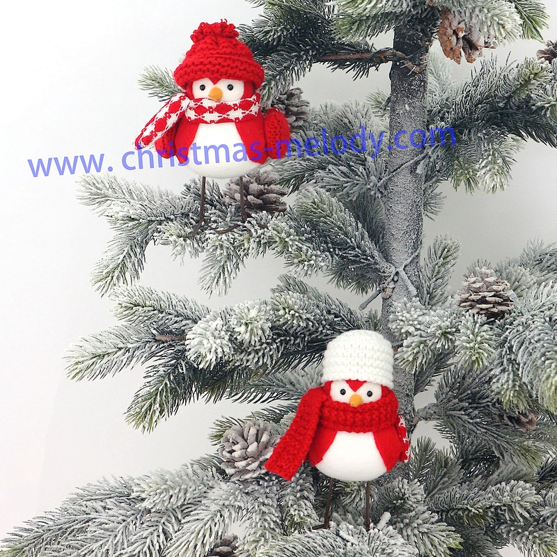 17cm  Birds in red and white hats  AB