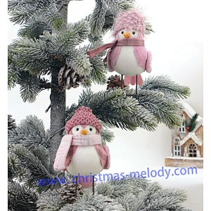 17cm  Purple and pink bird with hat  AB