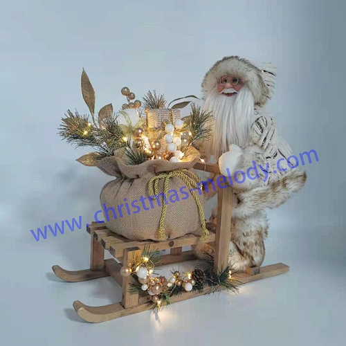 Santa claus with lights and sled