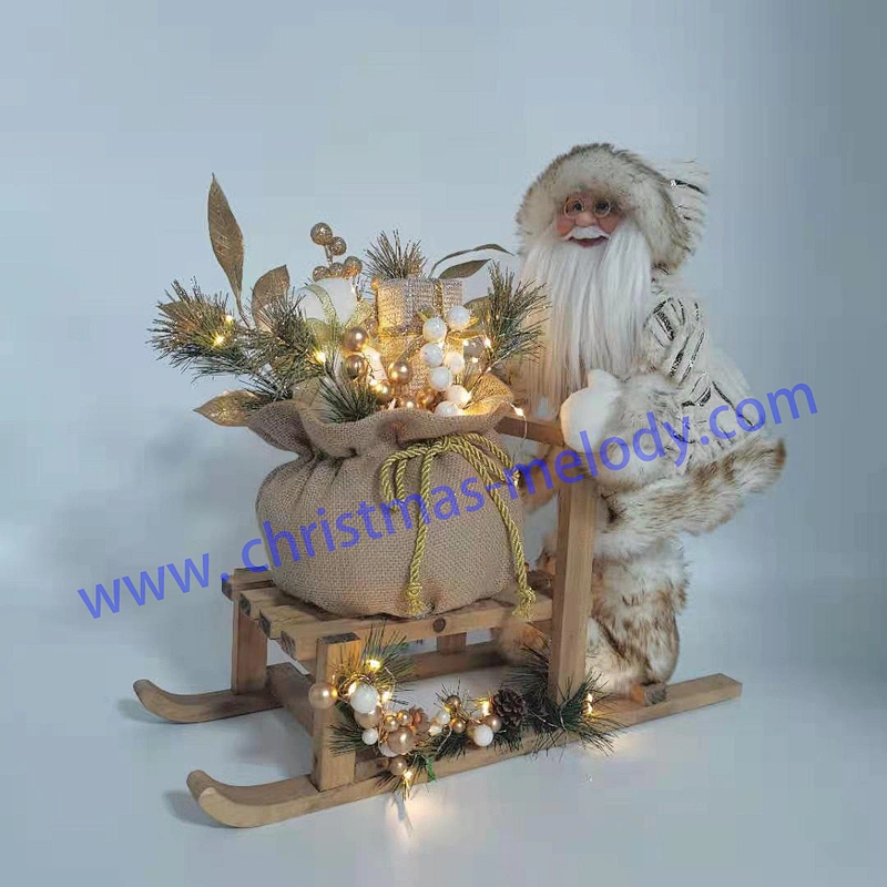 Santa claus with lights and sled