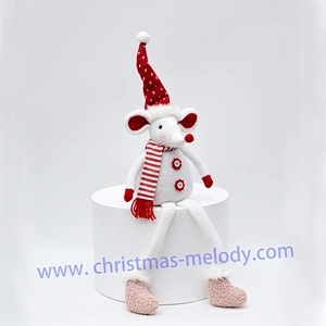 60cm  Red and white sitting soft back mouse AB