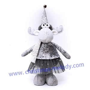 35cm  Grey Christmas deer ab