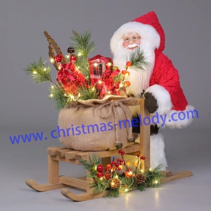 Santa claus with lights and sled