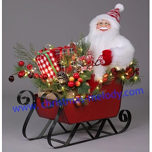 Sleigh presents with lights for Santa Claus