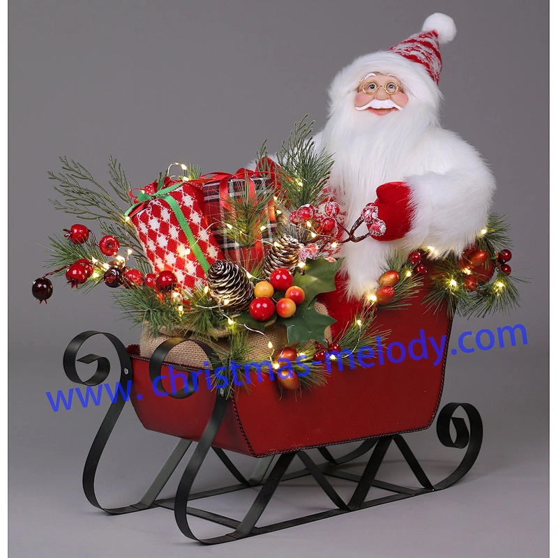 Sleigh presents with lights for Santa Claus
