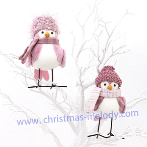17cm  Purple and pink bird with hat  AB