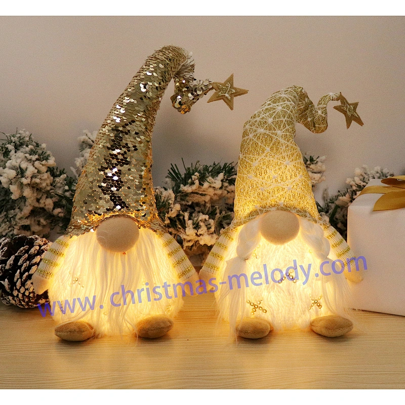 50cm  Golden fairy with feet and lights and big nose