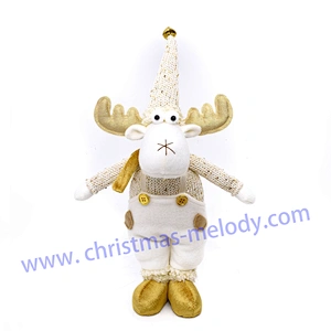 30/35cm  Golden White Christmas deer ab