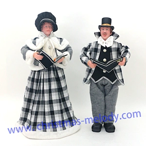4 Piece Caroler with Choir Books Figurine Set