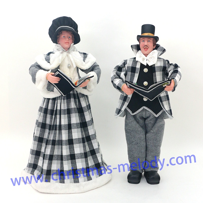 4 Piece Caroler with Choir Books Figurine Set