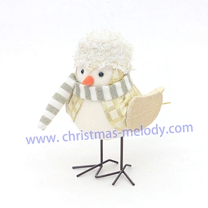 17cm  Golden bird with hat AB