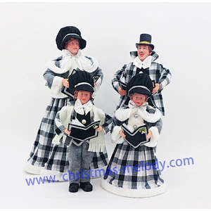 4 Piece Caroler with Choir Books Figurine Set