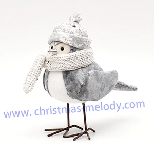 17cm  Grey bird with hat   AB