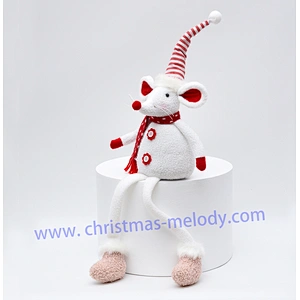 60cm  Red and white sitting soft back mouse AB