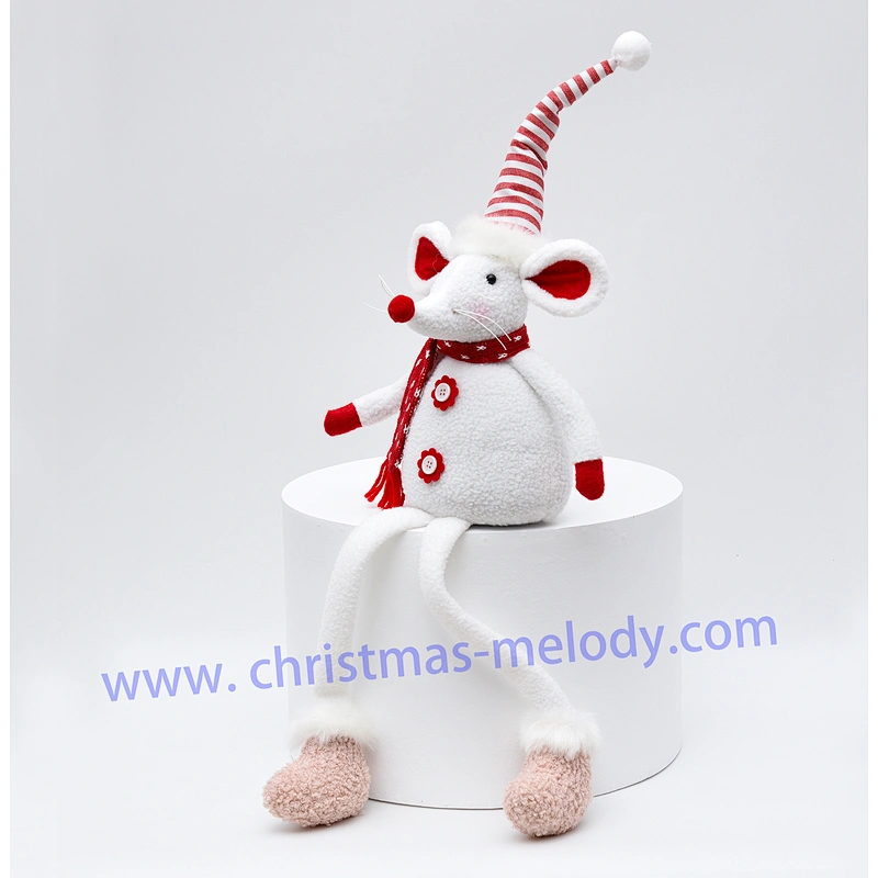 60cm  Red and white sitting soft back mouse AB