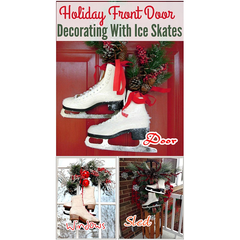 20*20cm Ice skate wreath  ice skate door hanger  ice skate decor