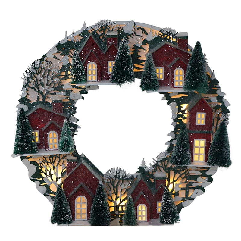 41*40CM Christmas Wreath Village