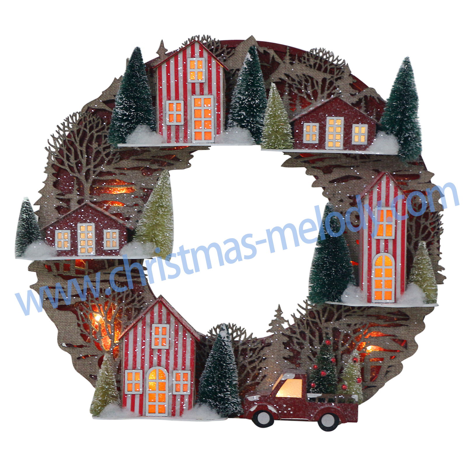 41*40CM Christmas Wreath Village