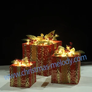 20*20*25CM Gift box with lamp,one set three pieces