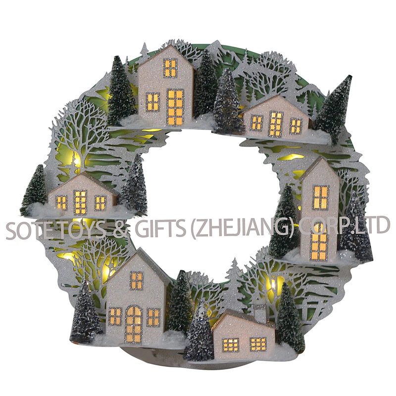 41*40CM Christmas Wreath Village