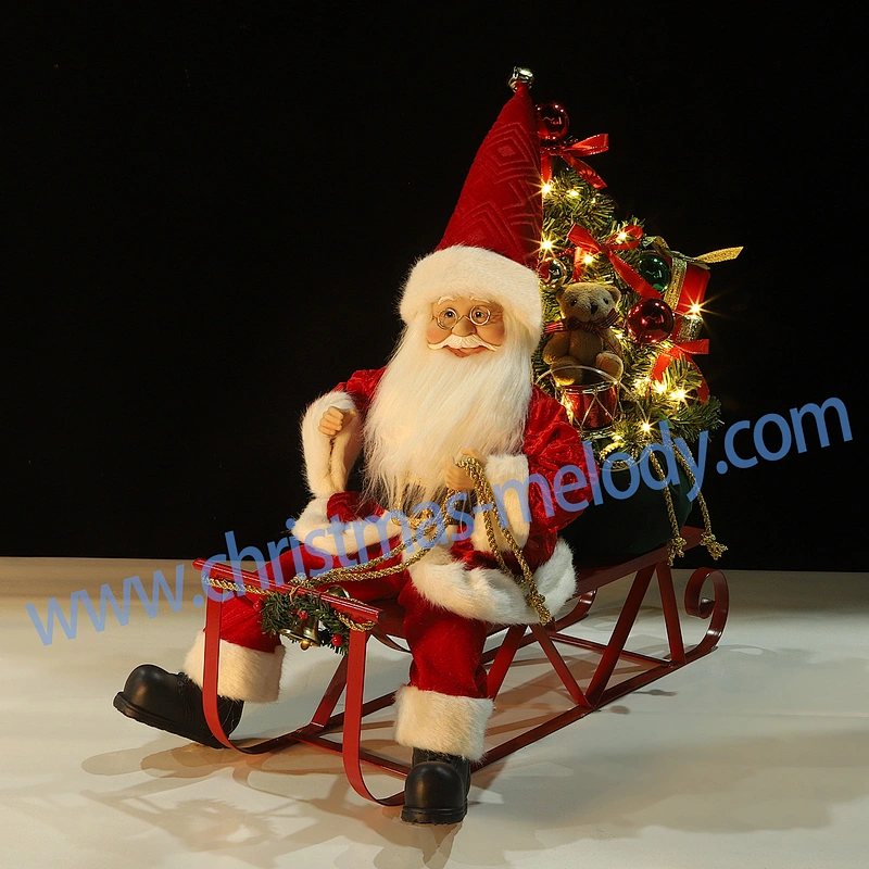 52*53CM Santa Claus with light cart