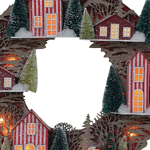 41*40CM Christmas Wreath Village