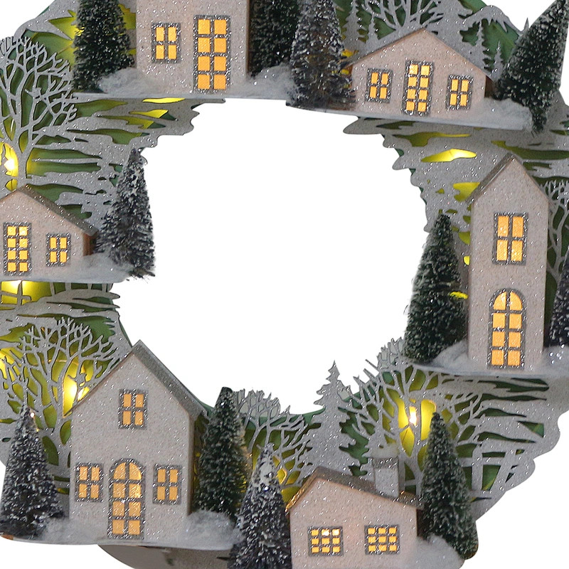 41*40CM Christmas Wreath Village