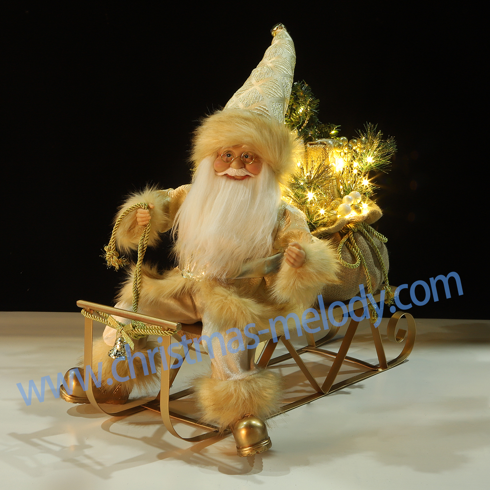 52*55CM Santa Claus with light cart