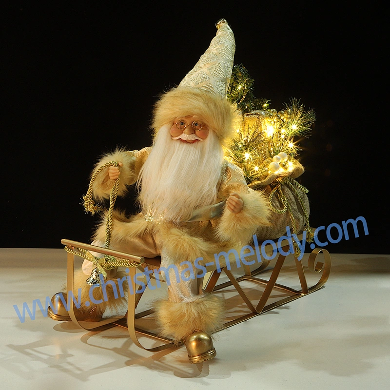 52*55CM Santa Claus with light cart