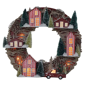 41*40CM Christmas Wreath Village