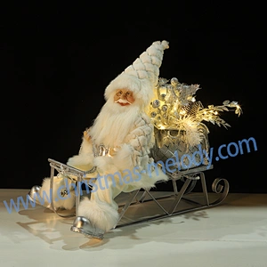 50*54CM  Santa Claus with light cart